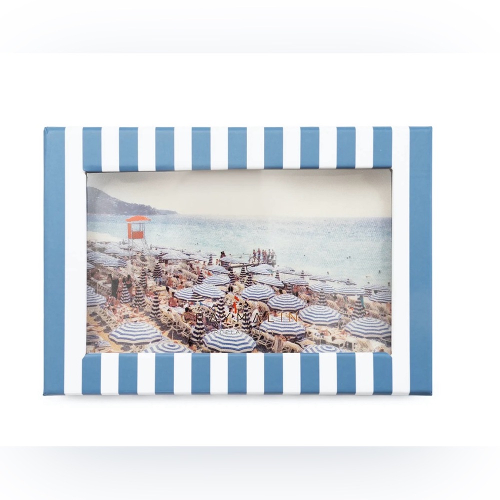 Gray Malin "French Riviera" Porcelain Tray, New in gift box, gilded edges
